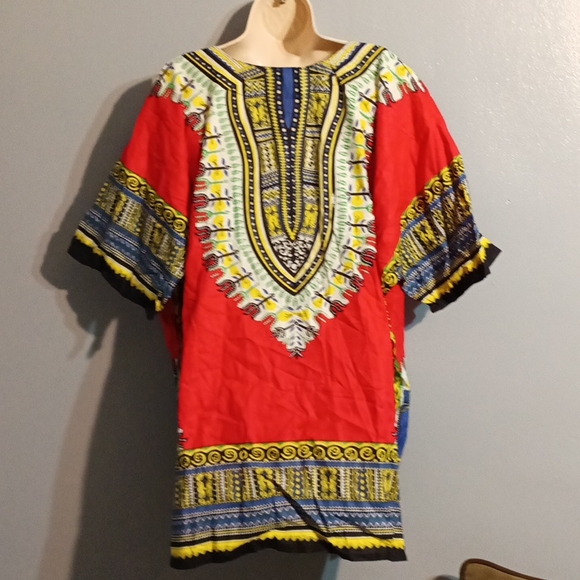Krishma overseas women's red dashiki blouse in a one size plus - Picture 11 of 17